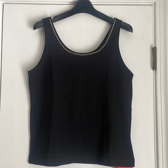 NEW Pretty Things Black Embellished Tank M - Picture 1 of 5